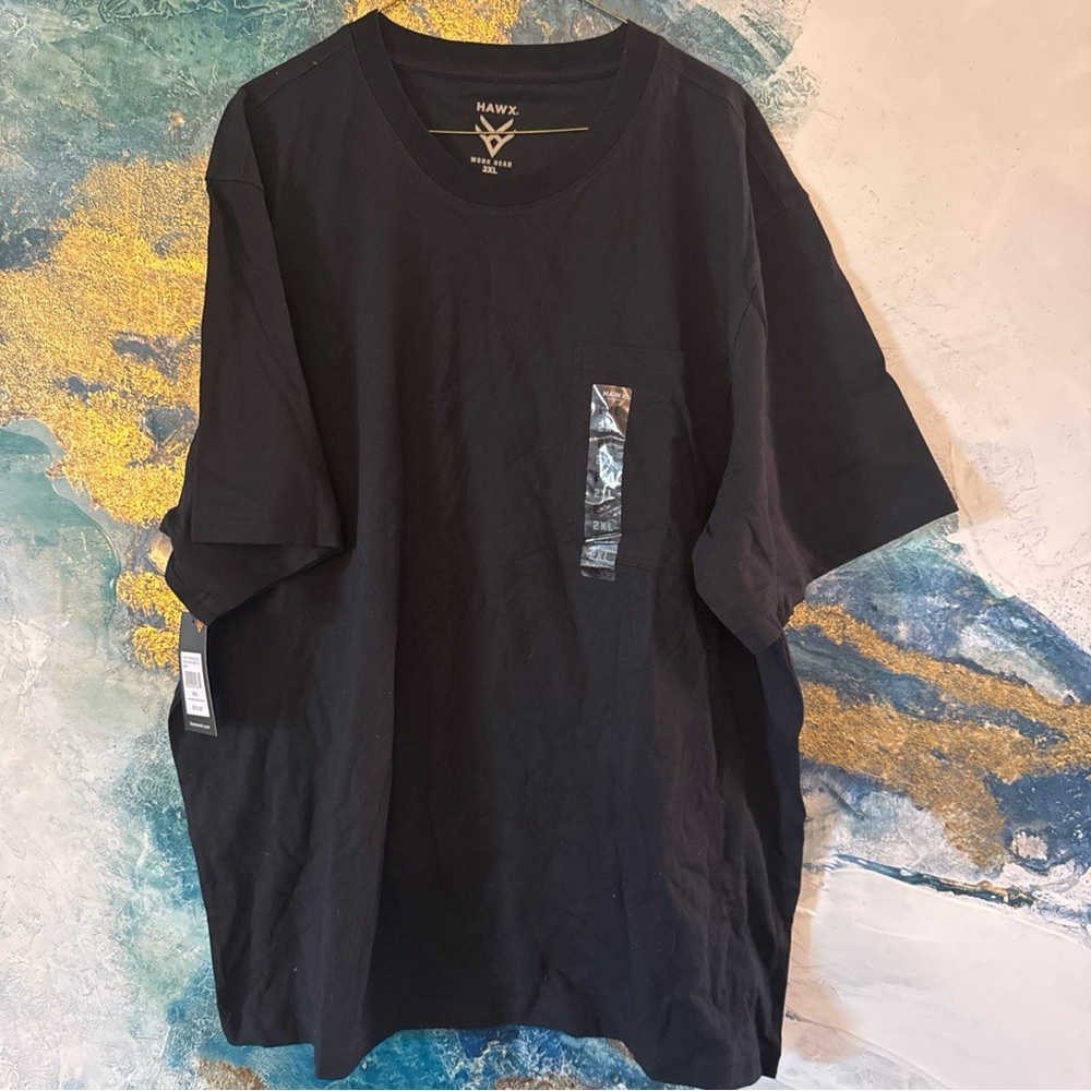 Hawx works Black Men's T-Shirt with pocket 2xl